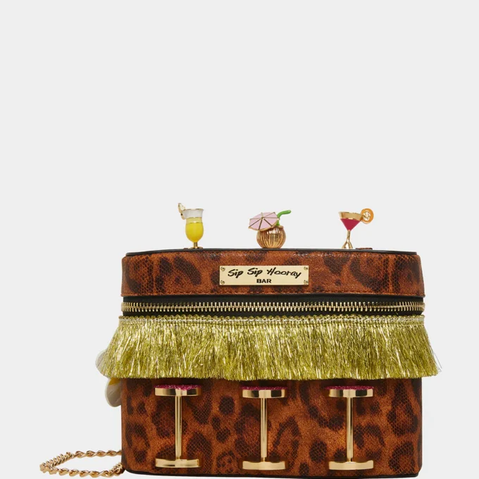 Betsey Johnson Kitsch Tiki Bar Crossbody Leopard