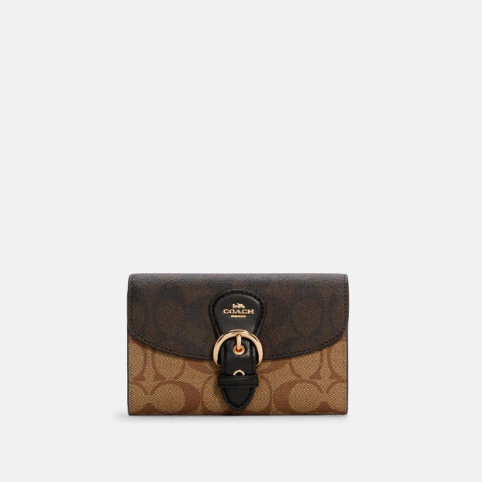 COACH Kleo Wallet In Blocked Signature Canvas