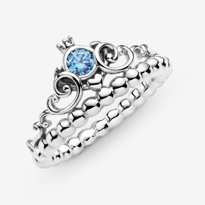 PANDORA Disney Cinderella Blue Tiara Ring