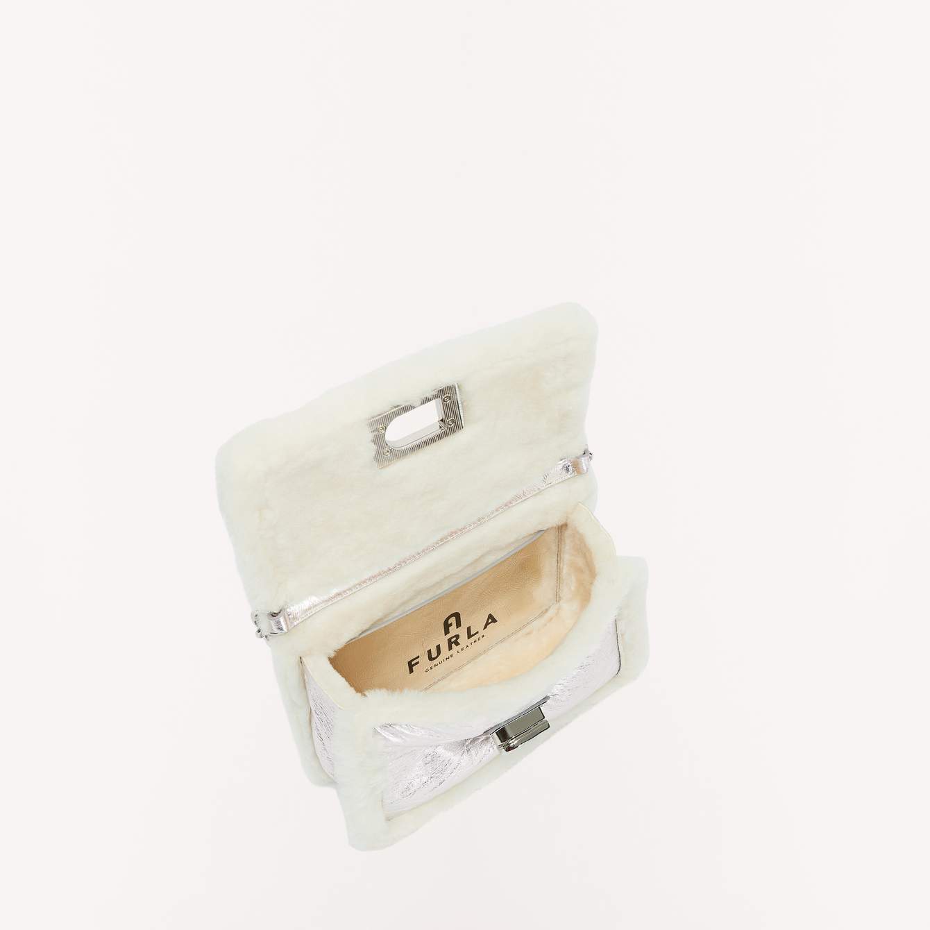 Furla 1927 Soft Crossbody Mini White Cotton - Imagen 5