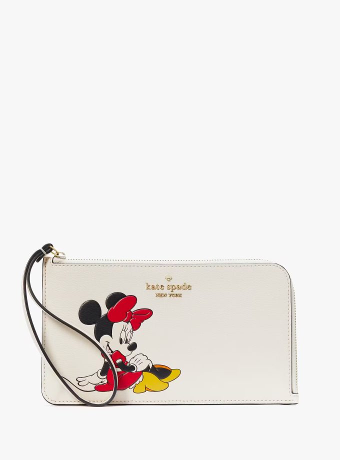 Disney X Kate Spade New York Minnie Medium L-zip Wristlet